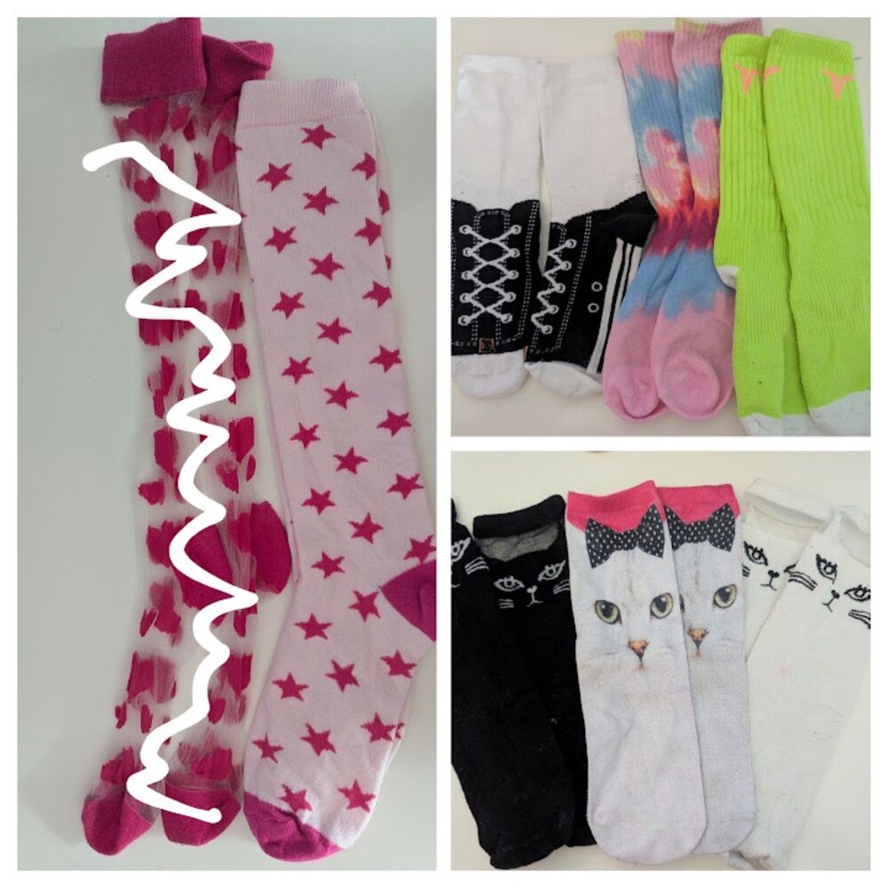 Fun Bundle of Socks for Girls 7 pairs (week!)